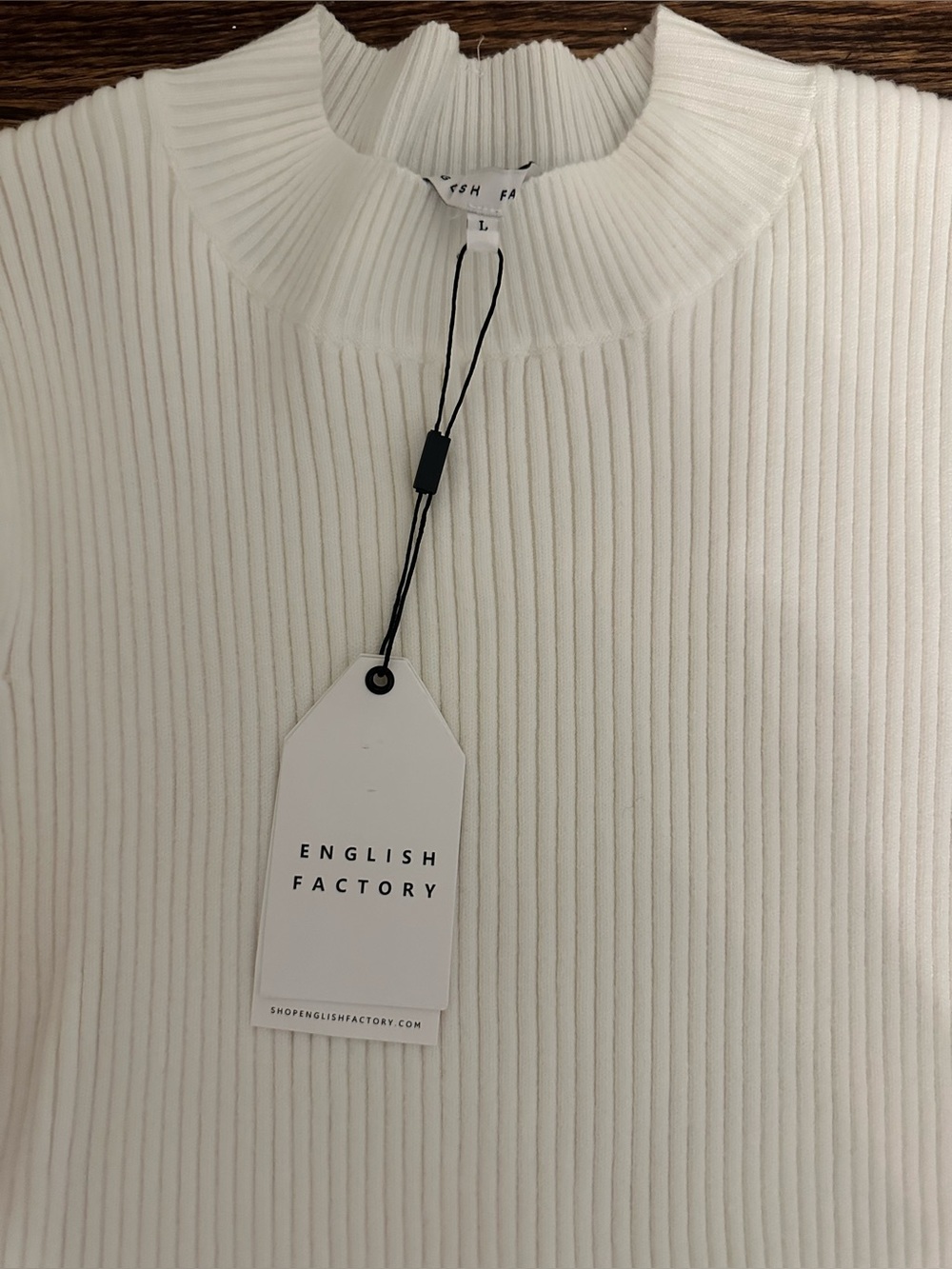 English Factory ivory knot woven top combo